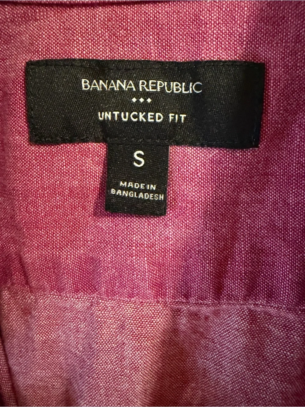 Banana Republic Short-Sleeve Button-Down Shirt - Magenta